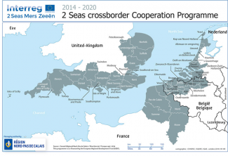 carte du programme Interreg 2 Mers
