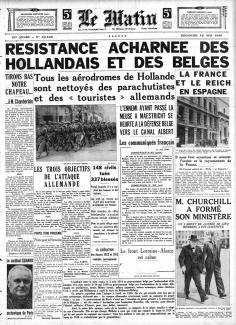Le Matin, Une du 12 mai 1940 ©gallica.bnf.fr / BnF