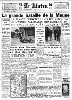 Le Matin, Une du 16 mai 1940 ©gallica.bnf.fr / BnF