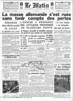 Le Matin, Une du 17 mai 1940 ©gallica.bnf.fr / BnF