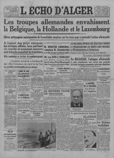 L'Écho d'Alger, une du 11 mai 1940 ©gallica.bnf.fr / BnF