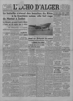 L'Écho d'Alger, Une du 16 mai 1940 ©gallica.bnf.fr / BnF