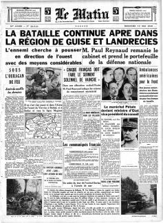 Le Matin, Une du 19 mai 1940 ©gallica.bnf.fr / BnF