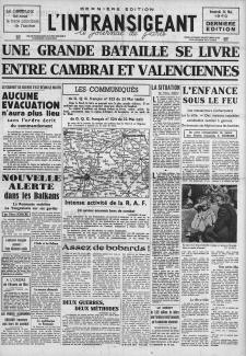 L'Intransigeant, Une du 24 mai 1940 ©gallica.bnf.fr / BnF