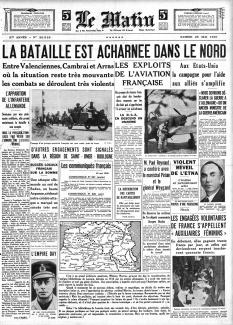 Le Matin, Une du 25 mai 1940 ©gallica.bnf.fr / BnF