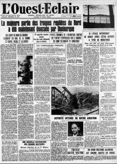 L'Ouest-Éclair, Une du 3 juin 1940 ©gallica.bnf.fr / BnF