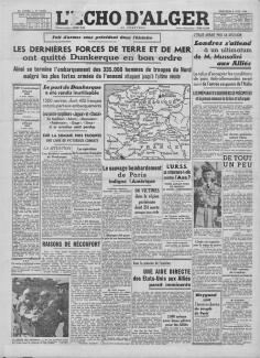 L'Écho d'Alger, Une du 5 juin 1940 ©gallica.bnf.fr / BnF