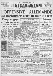 L'Intransigeant, Une du 6 juin 1940 ©gallica.bnf.fr / BnF