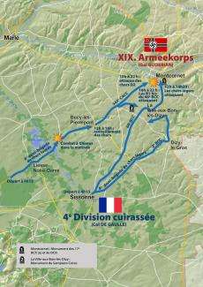 Carte de la bataille de Montcornet ©F. Lefort, CD02