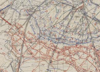 Carte des positions françaises et allemandes en janvier 1918