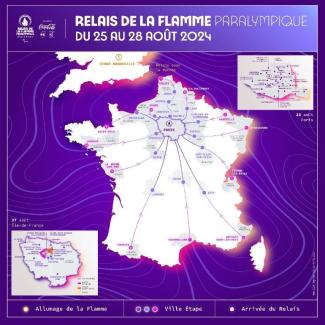 Carte parcours Flamme Paralympique 2024