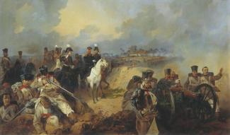 Les troupes russes à la bataille de Montmirail, par Mikhail Mikeschin (1857)