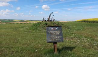 Le mémorial du 144e RI à la Cote 140 ©CD02