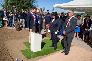 Inauguration de la borne Aisne Terre de Mémoire à Ressons-le-Long©CD02