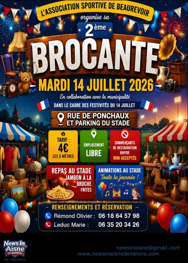 14 JUILLET BROCANTE BEAUREVOIR