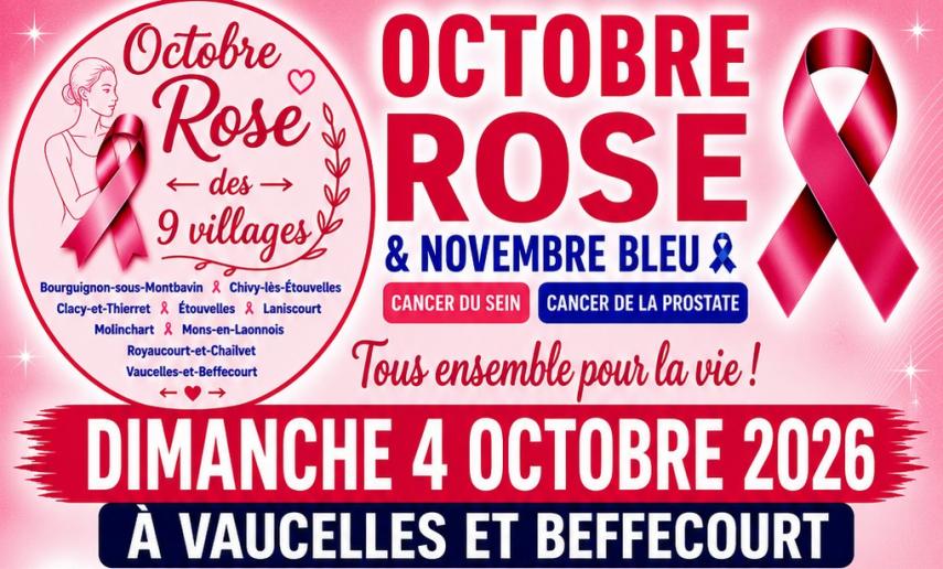 Octobre Rose 2026 < Vaucelles-et-Beffecourt < Aisne < Picardie