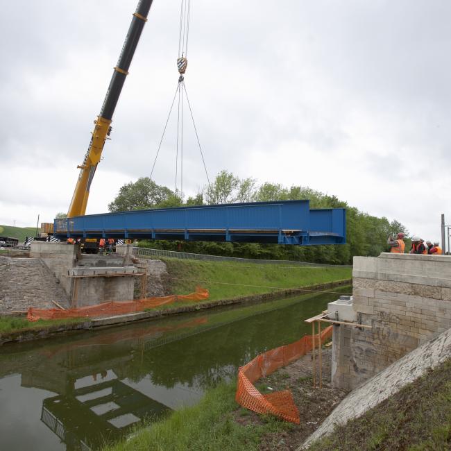 Pose du pont de Lehaucourt