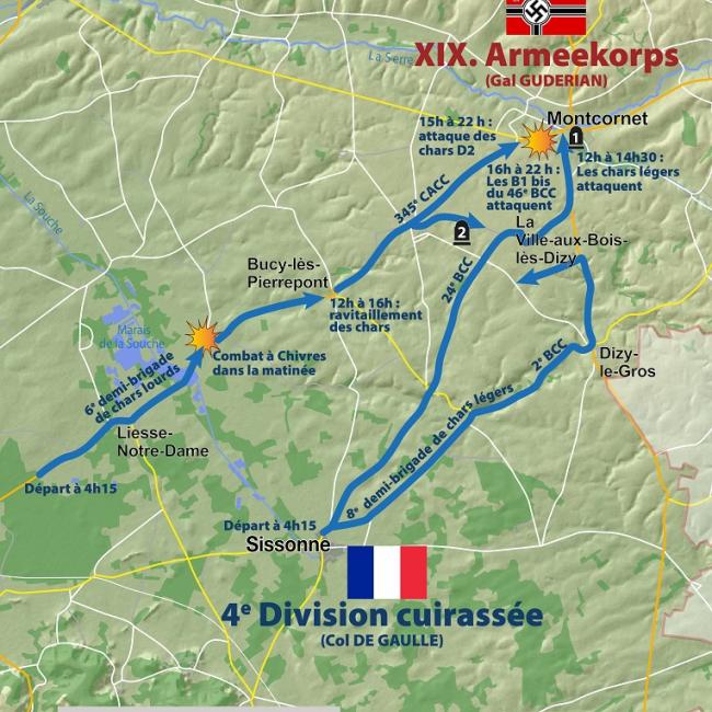 Carte de la bataille de Montcornet. © F. Lefort, CD02