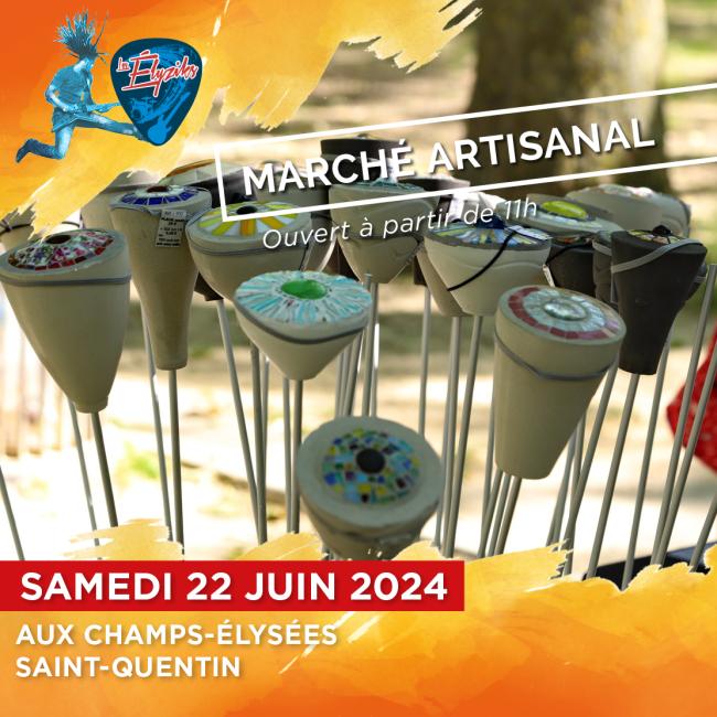 Le marché artisanal du Festival Les Elysiks Le 22 juin 2024