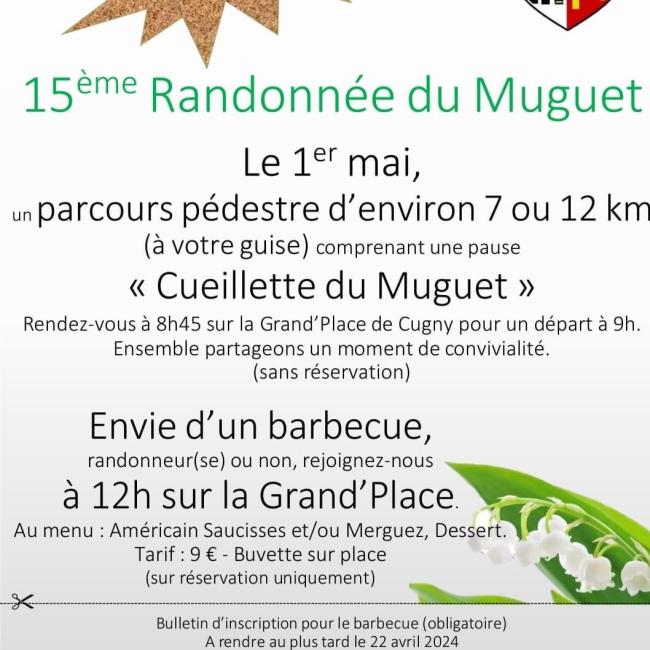 La 15ème randonnée du muguet à Cugny Le 1 mai 2024