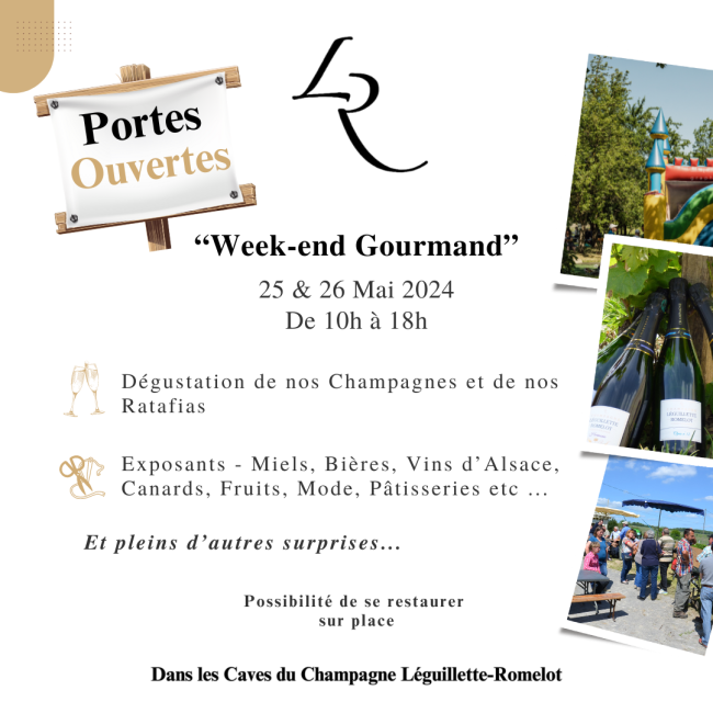 Portes ouvertes au Champagne Léguillette Romelot Du 25 au 26 mai 2024